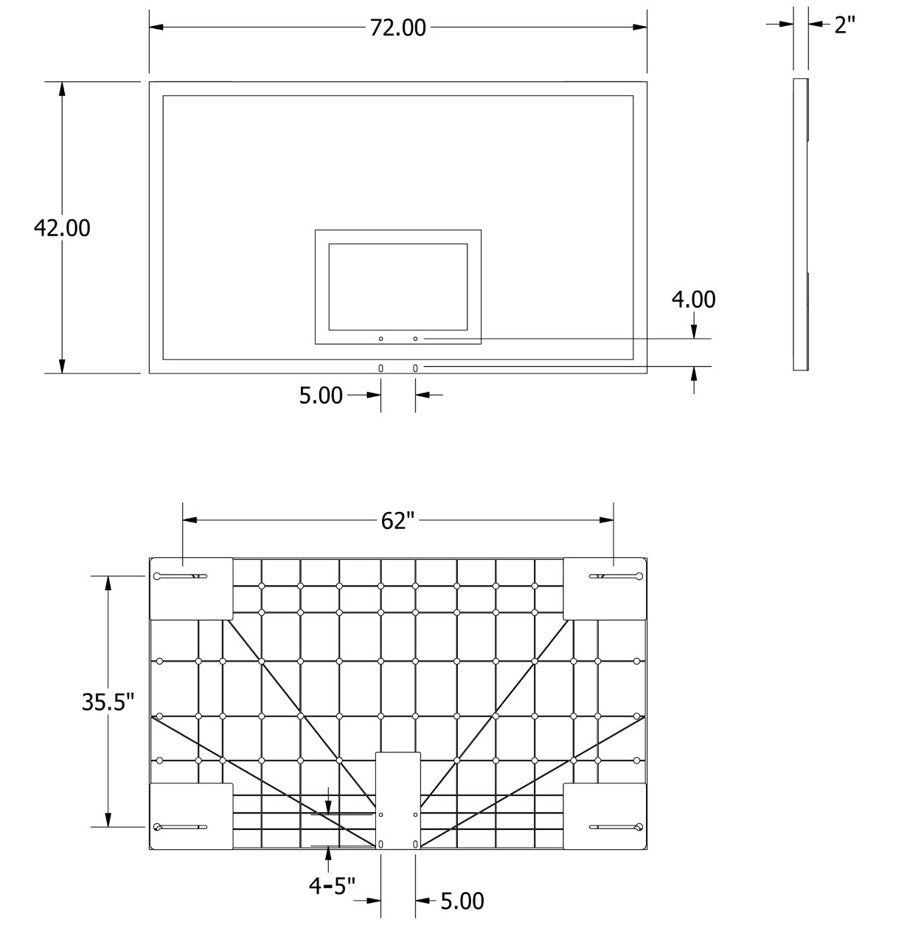 Molded Rectangular Backboard