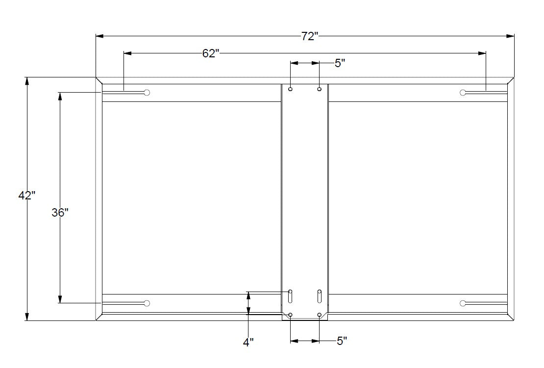 42" x 72" Rectangular Steel Backboard