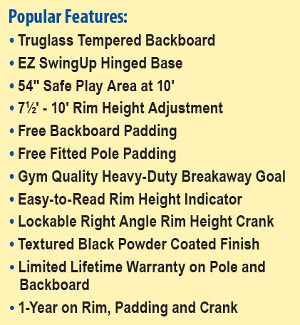 HangTime 6" Adjustable Height Basketball Systems