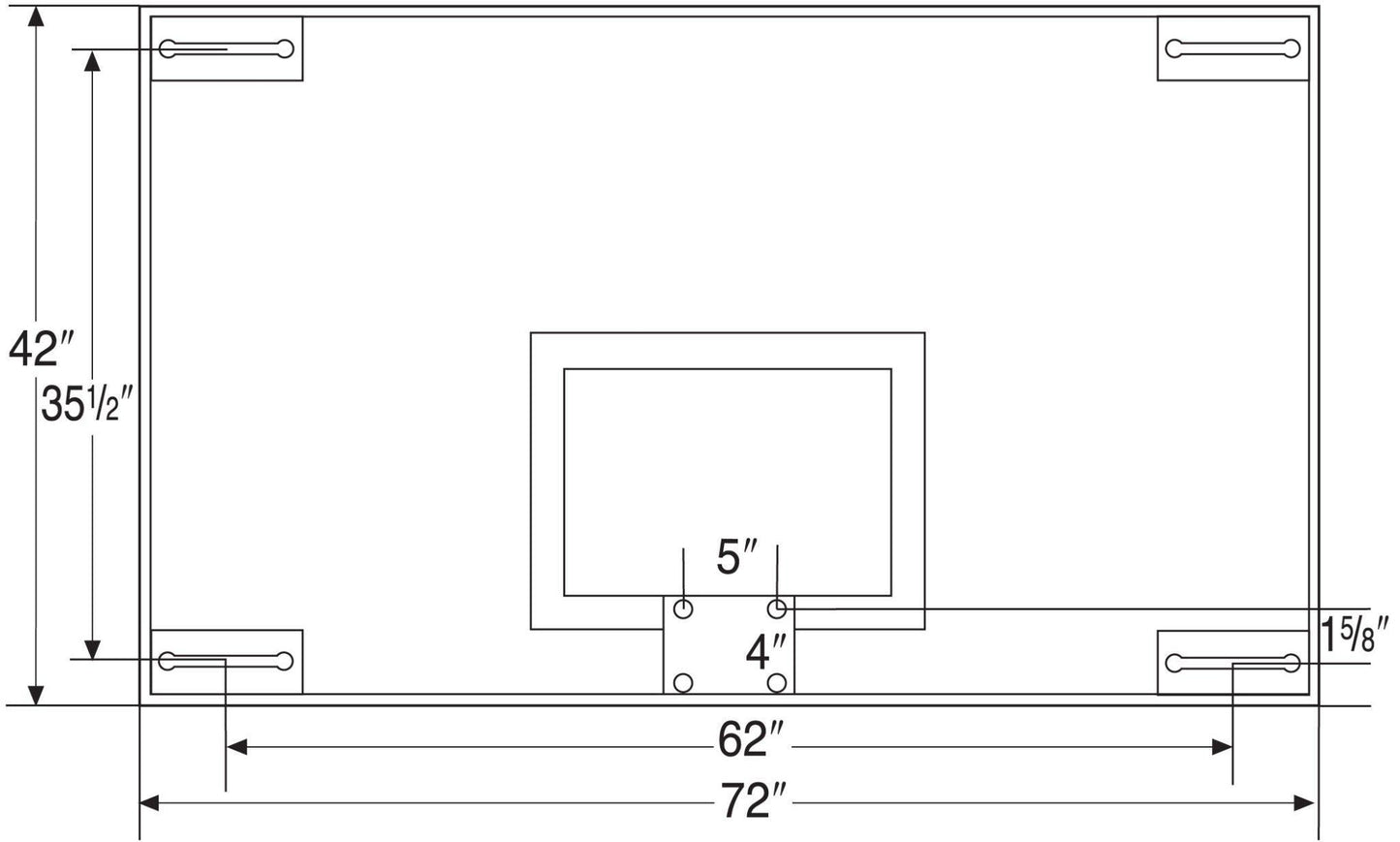 42" x 72" Standard Glass Backboard - bisoninc