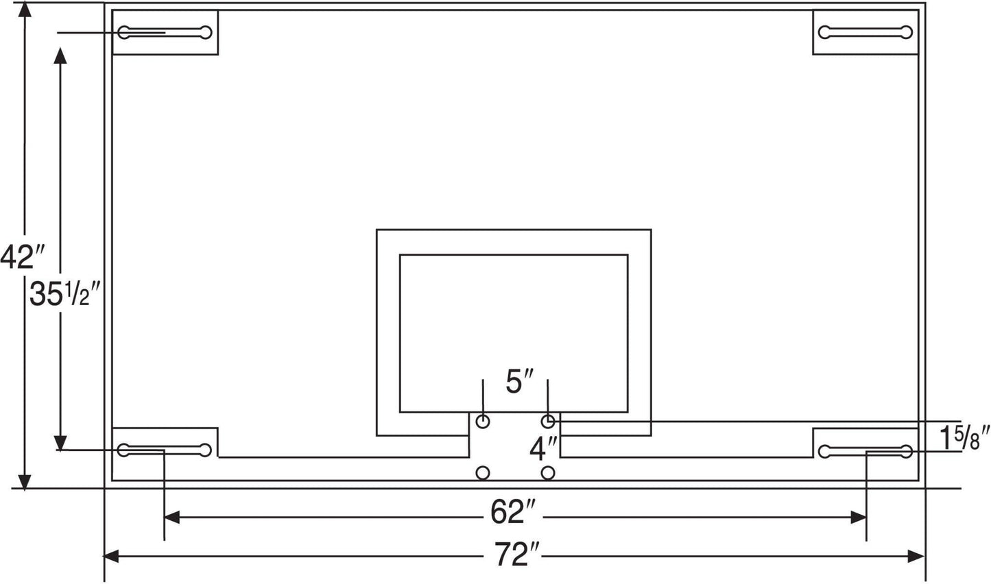 42" x 72" Unbreakable Short Glass Backboard - bisoninc