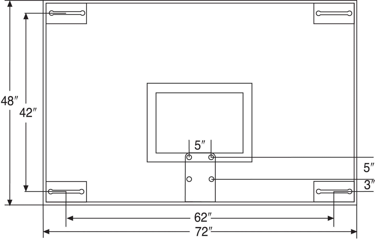 48" x 72" Tall Glass Competition Backboard - bisoninc