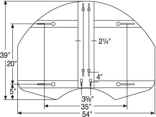 39" x 54" Ruff Play Rear Mount Steel Playground Backboard - bisoninc