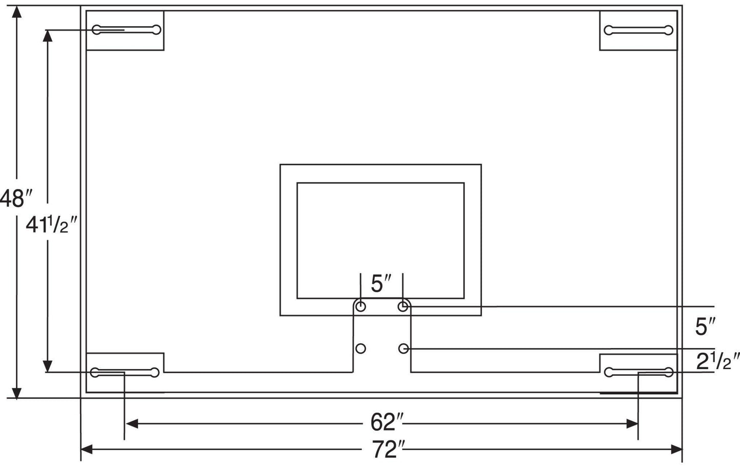 48" x 72" Unbreakable Tall Glass Backboard - bisoninc