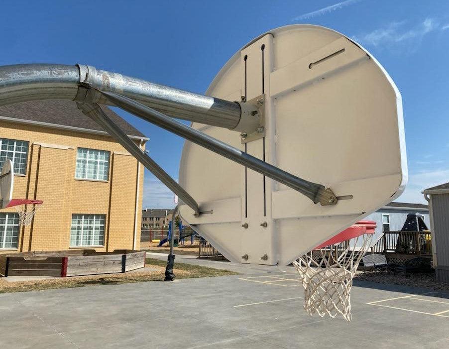 Fan-Shaped Steel Playground Backboard Retrofit Kit - bisoninc