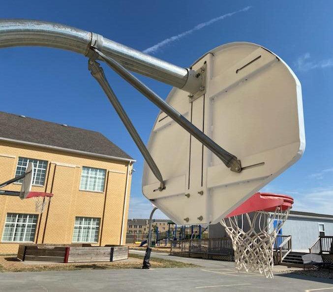 Fan-Shaped Steel Playground Backboard Retrofit Kit - bisoninc