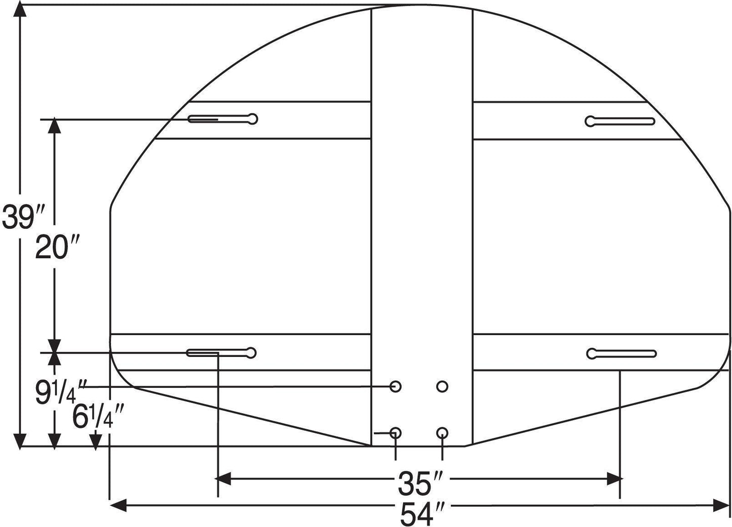 39" x 54" Dura Steel Fan-Shaped Playground Backboard - bisoninc