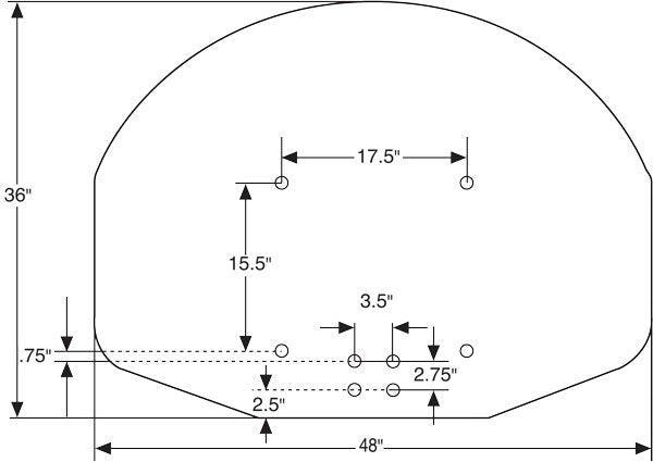 36" x 48" Fan Shaped Molded Graphite Backboard - bisoninc