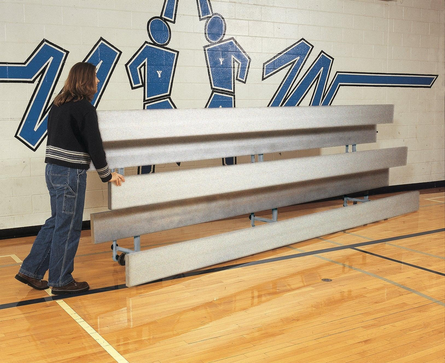 All Aluminum Easy Store Indoor Bleachers - bisoninc