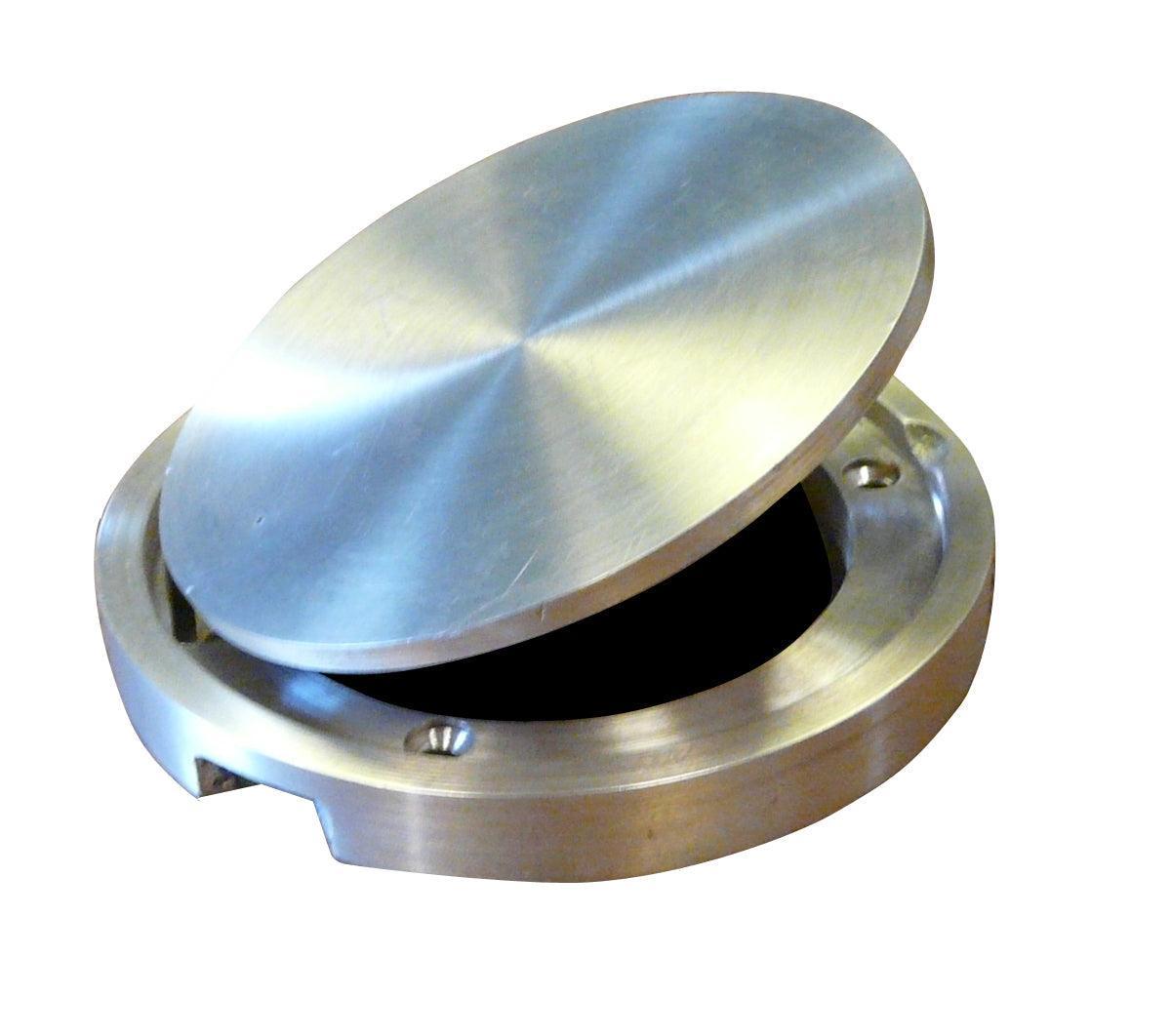 Small Hinged Brass Floor Socket Cover Plate Only - bisoninc