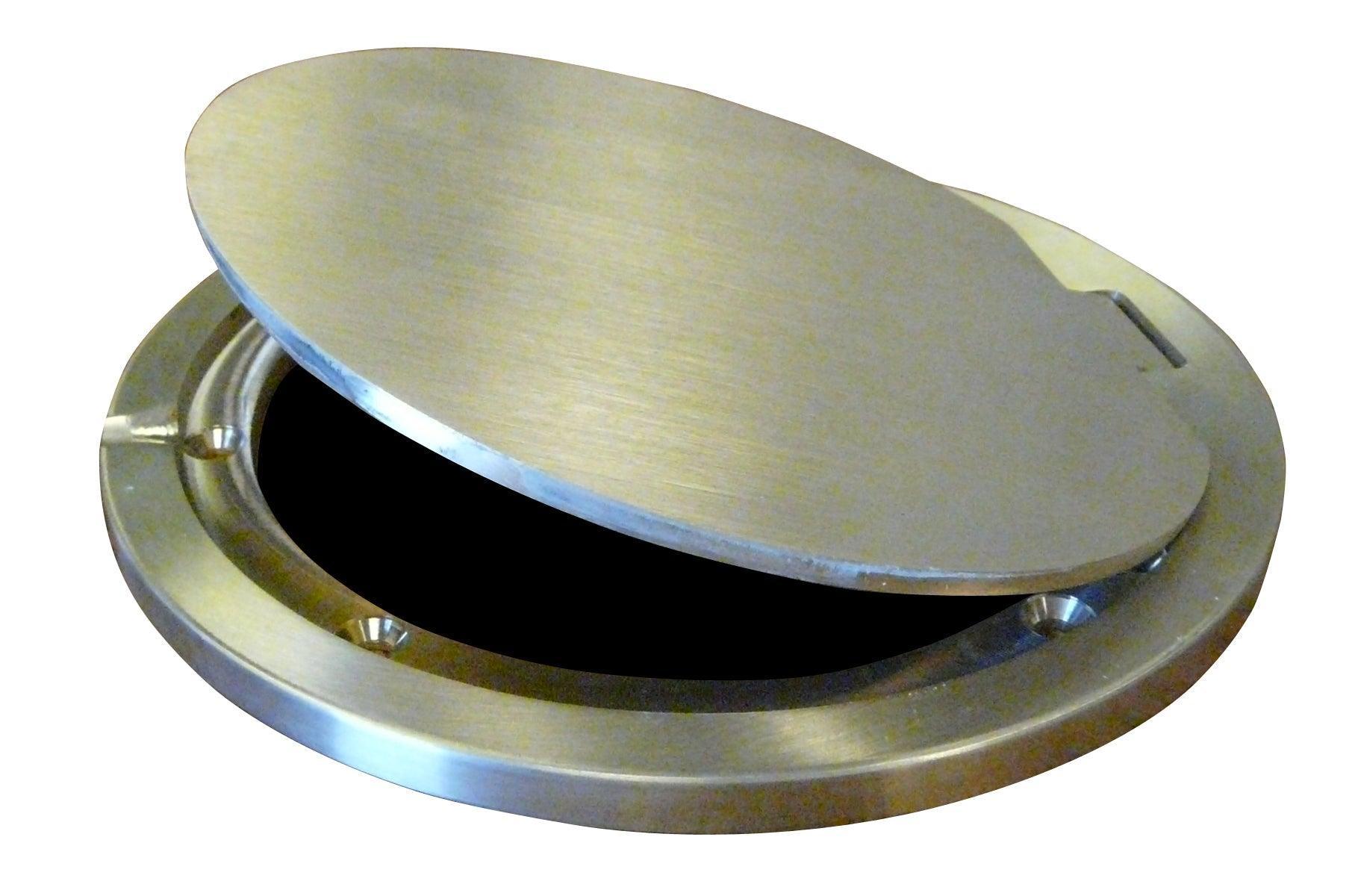 Hinged Brass Floor Socket Cover Plate Only - bisoninc