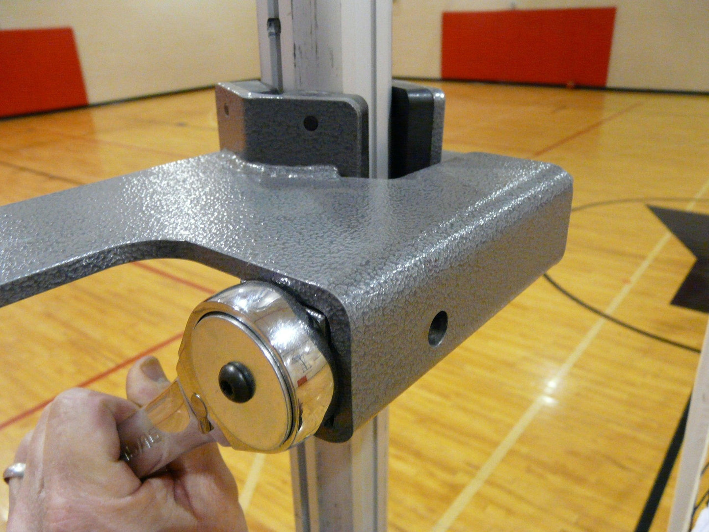 Adjustable Height Clamp-on Volleyball Officials Platform with Padding - bisoninc