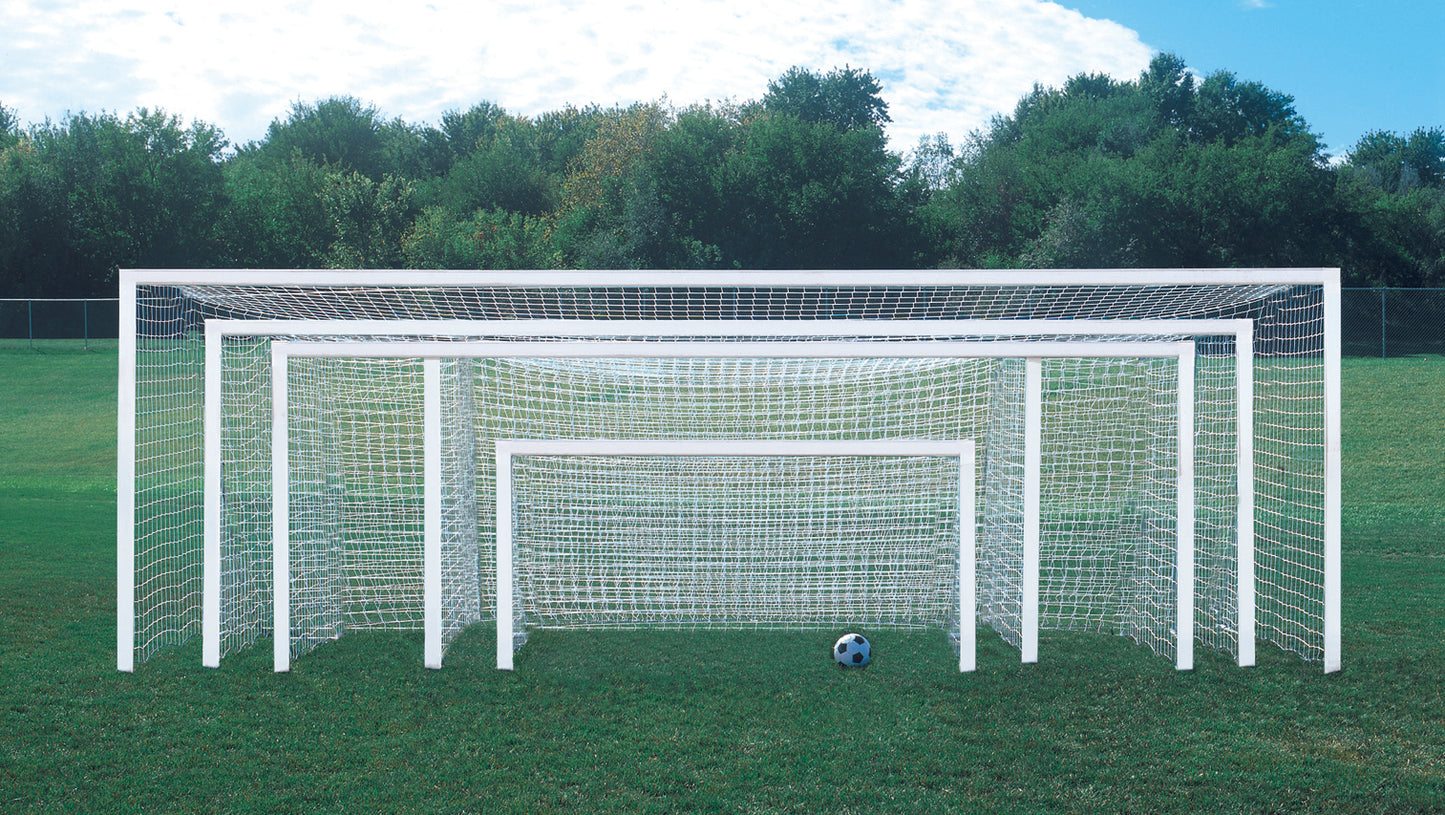 ShootOut 4" Square Aluminum Permanent/Semi Permanent Soccer Goals