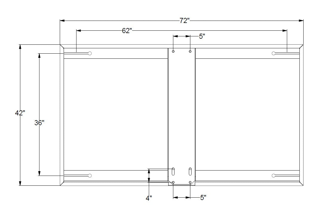 42" x 72" Rectangular Steel Backboard