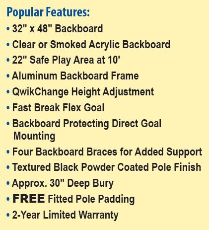 Nighthawk QwikChange 4" Adjustable Basketball System