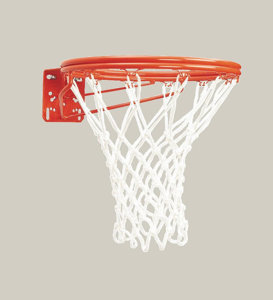 Front mount double-rim basketball goal with no-tie netlocks – bisoninc