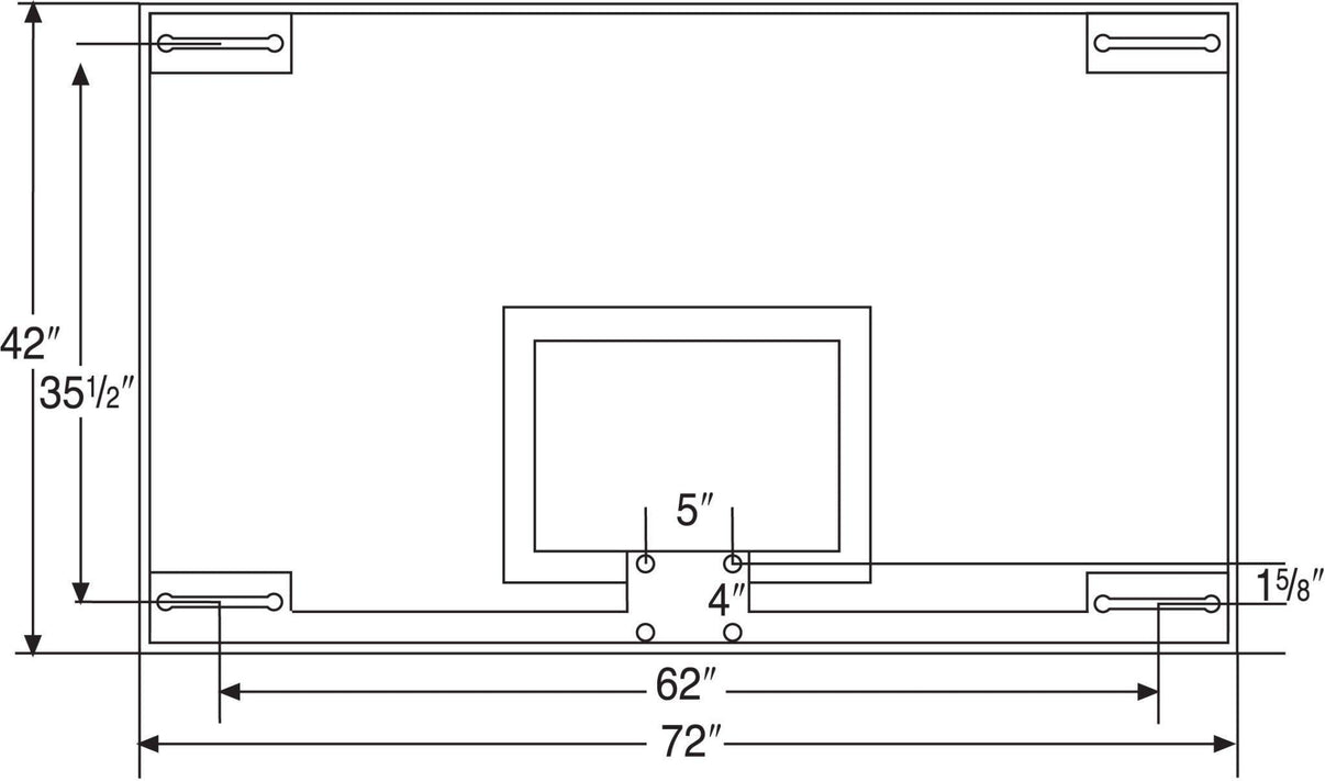 42" x 72" unbreakable short glass backboard bisoninc