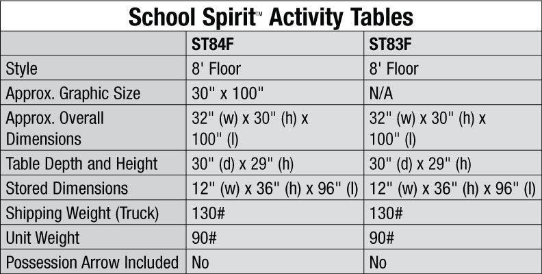 8' School Spirit Folding Activity Table - bisoninc