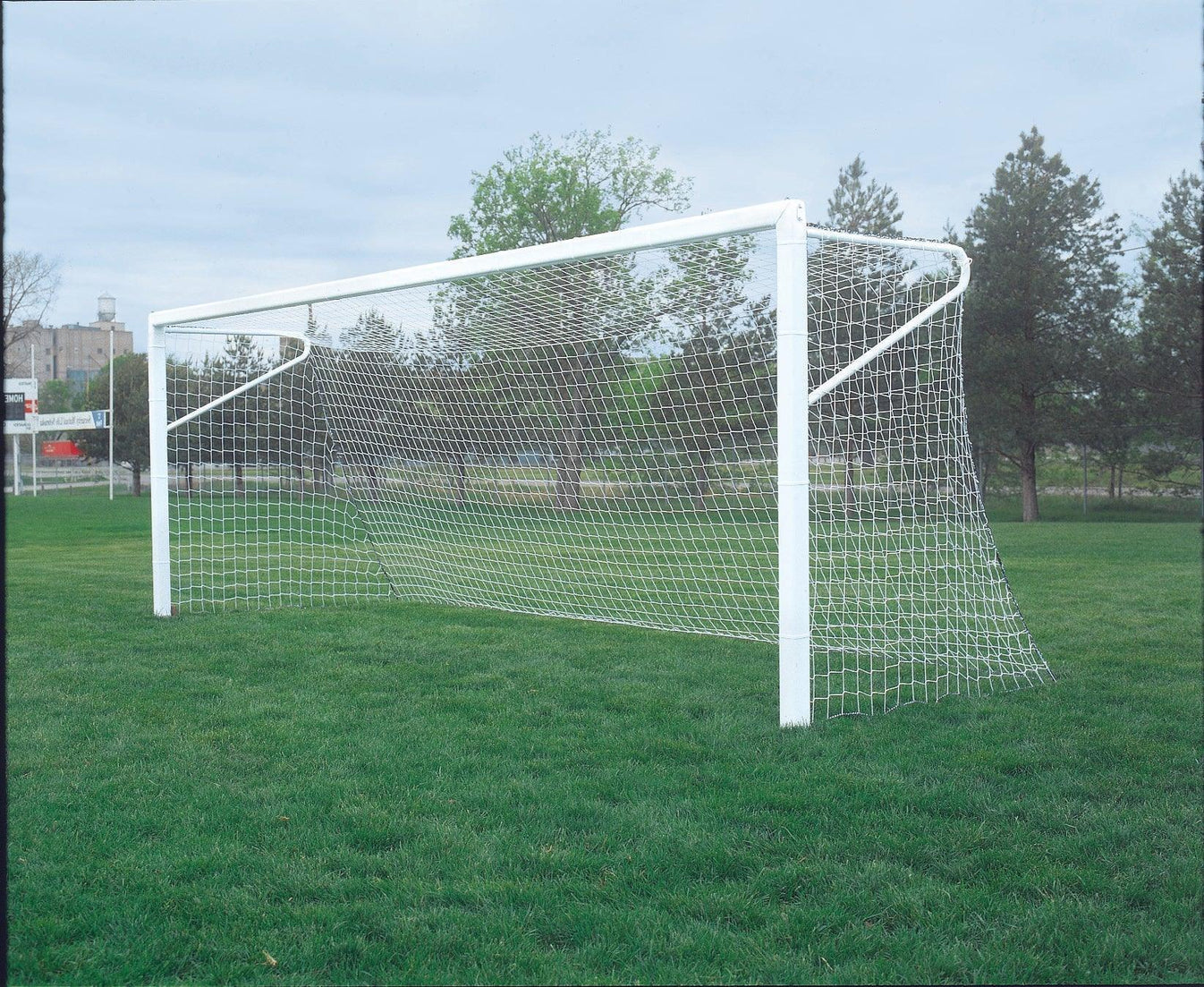 Shootout 4" square aluminum permanent/semi permanent soccer goals