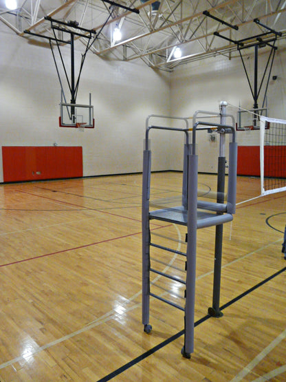Adjustable Height Clamp-on Volleyball Officials Platform with Padding